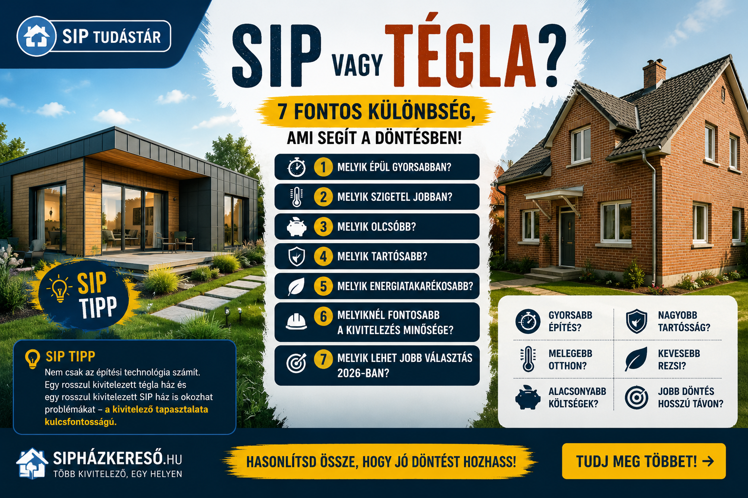 SIP vagy tégla? 7 fontos különbség, amit érdemes tudni 2026-ban